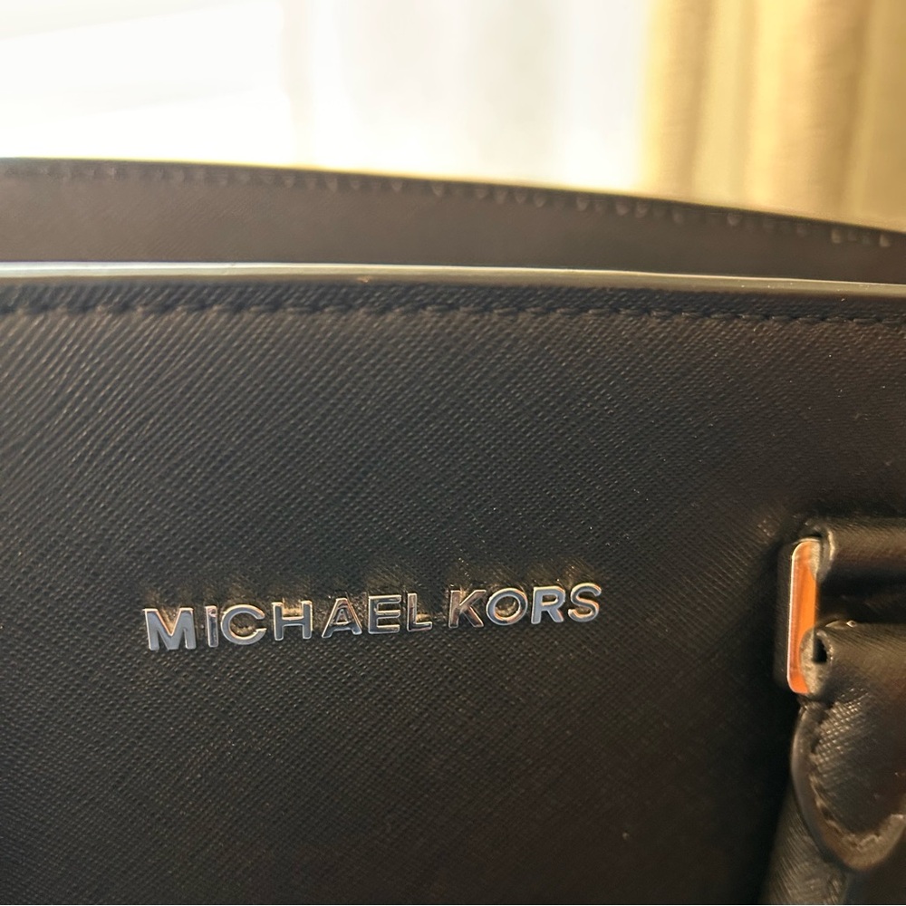 Michael Kors Selma Black Tote with Silver Grommets - Picture 7 of 8